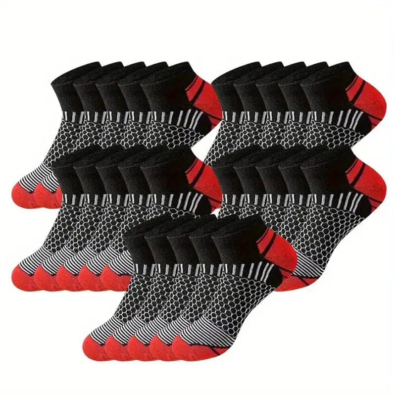 10-Pairs: Men's Athletic Ankle Socks