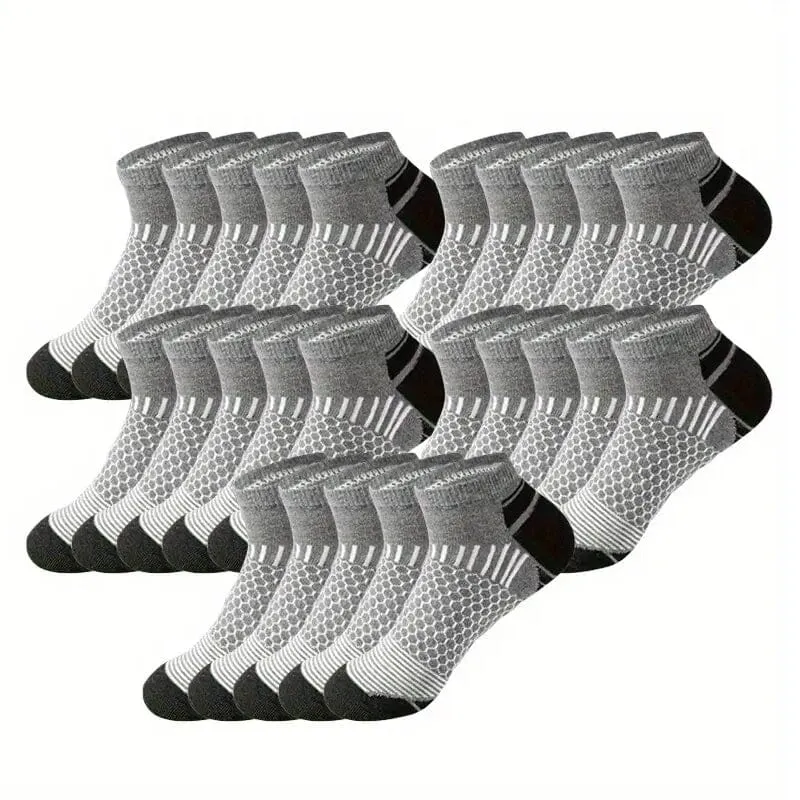 10-Pairs: Men's Athletic Ankle Socks