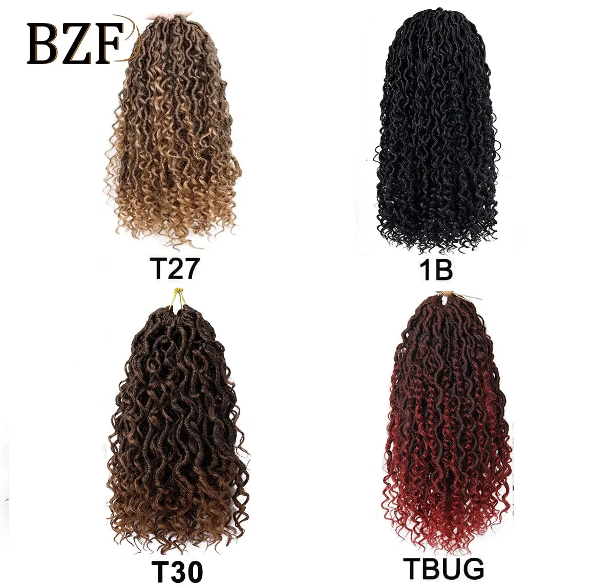 22Inch Goddess Faux Locs Crochet Hair Braids Curly Ends Dreadlocks Hair Synthetic Braiding Hair Extensions Pre Looped For Women