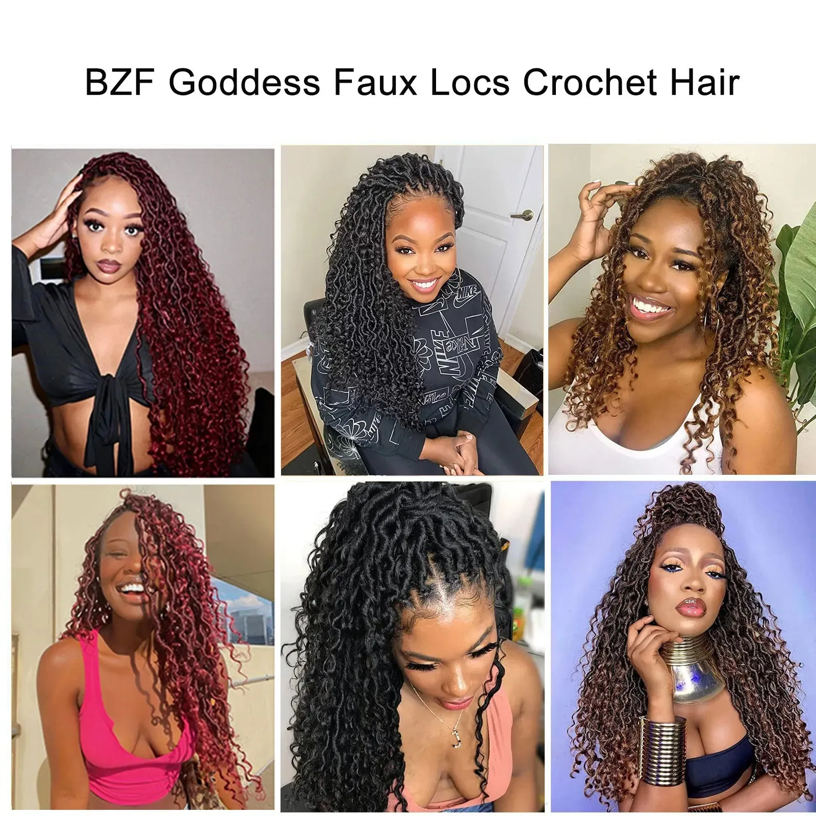 22Inch Goddess Faux Locs Crochet Hair Braids Curly Ends Dreadlocks Hair Synthetic Braiding Hair Extensions Pre Looped For Women