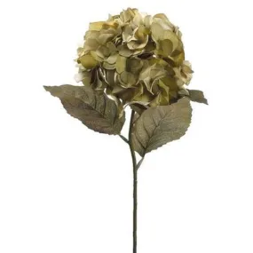 26" Olive Green and Light Green Artificial Hydrangea Silk Flower Spray