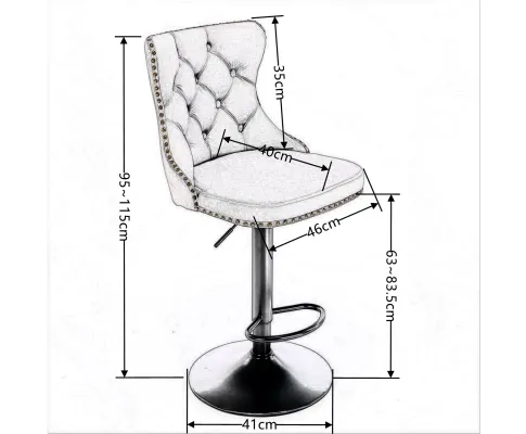 4x Height Adjustable Swivel Bar Stool Velvet Nailhead Barstool with Footrest