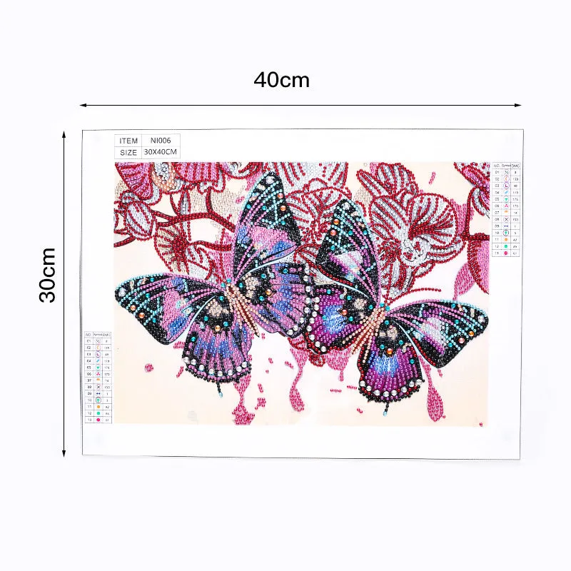 5D DIY  Special-Shaped Diamond-birthday Butterfly 30*40cm