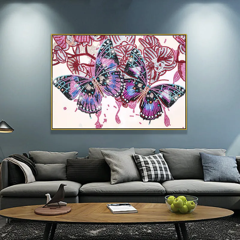 5D DIY  Special-Shaped Diamond-birthday Butterfly 30*40cm