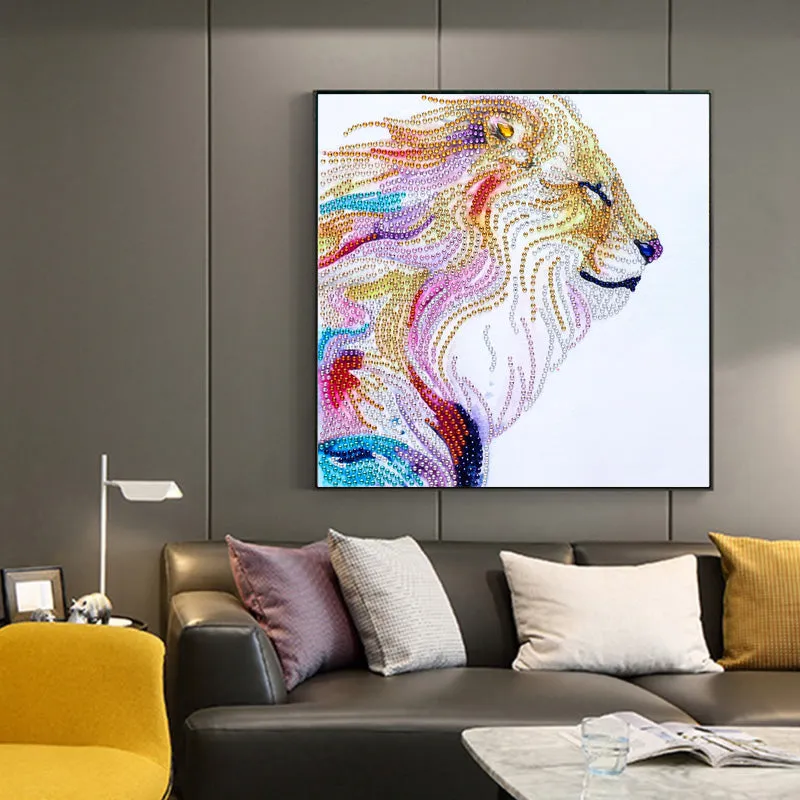 5D DIY  Special-Shaped Diamond-Lion 30*40cm