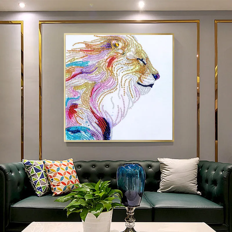 5D DIY  Special-Shaped Diamond-Lion 30*40cm