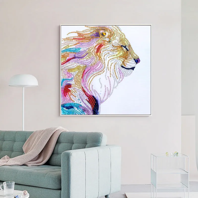 5D DIY  Special-Shaped Diamond-Lion 30*40cm