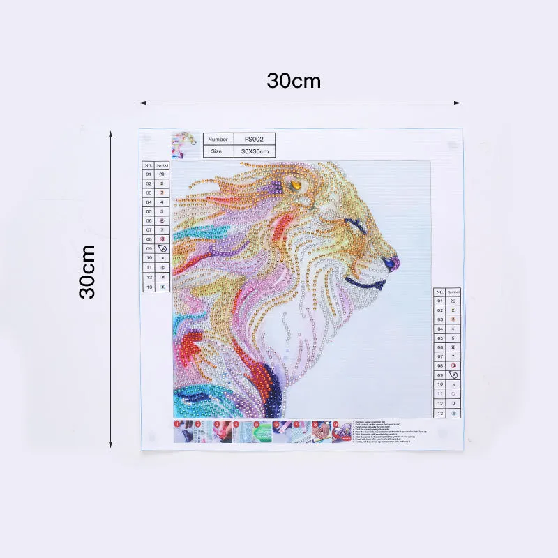 5D DIY  Special-Shaped Diamond-Lion 30*40cm