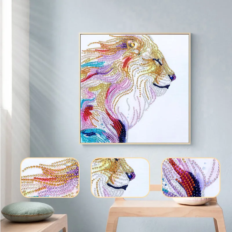 5D DIY  Special-Shaped Diamond-Lion 30*40cm