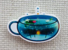 Blue Tea Cup Needle Minder, Cover Minder, Magnet