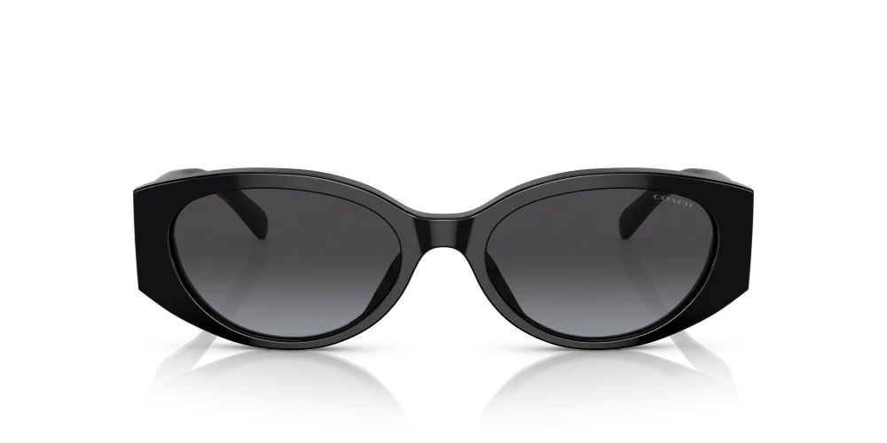 Coach Oval Non-Polarized Sunglasses - Black/Gray Gradient