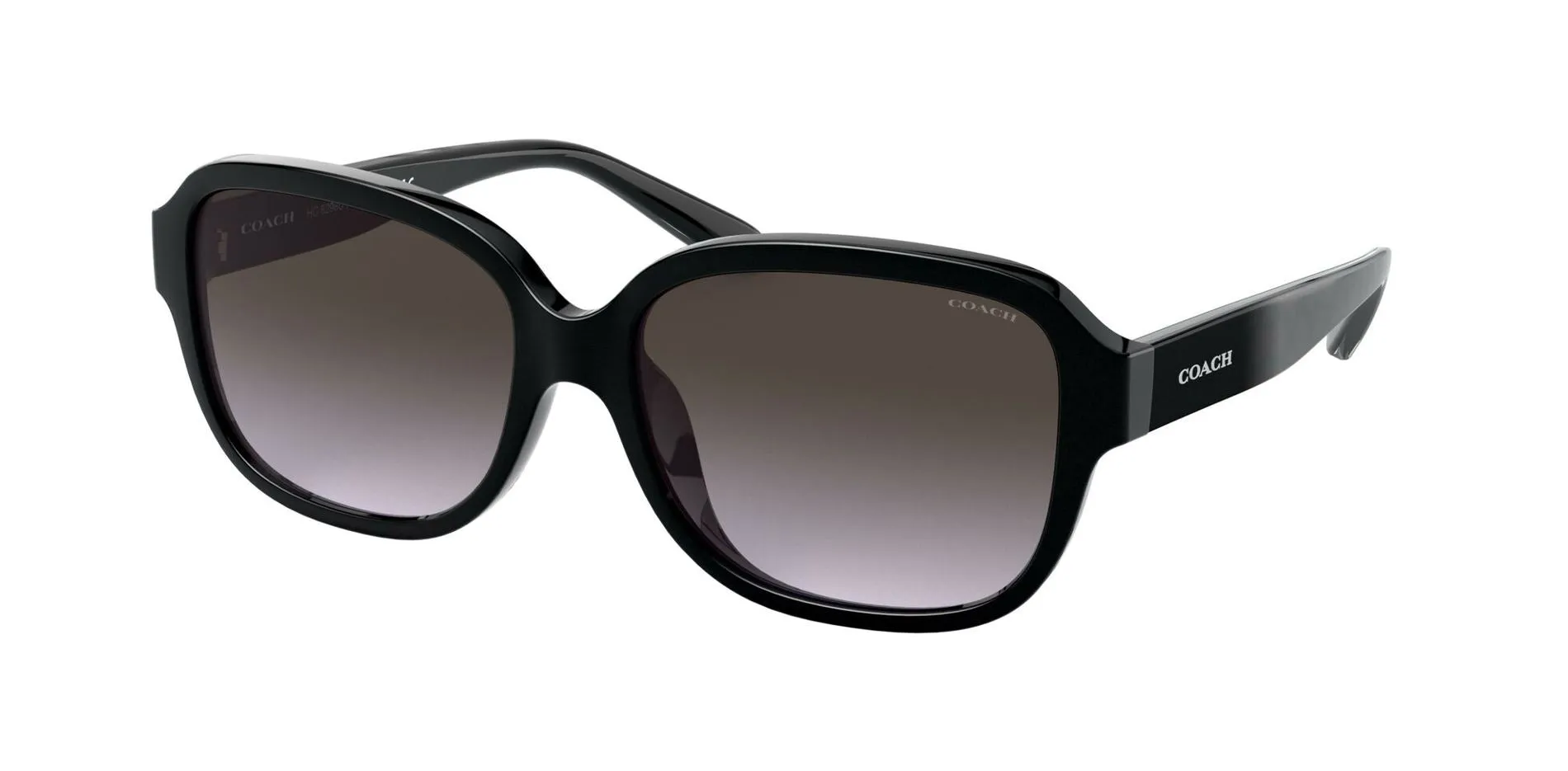 Coach Rectangle Non-Polarized Sunglasses - Black/Gray Gradient