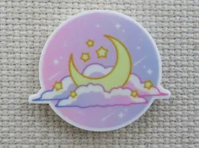 Crescent Moon Resting in Clouds Needle Minder, Cover Minder, Magnet