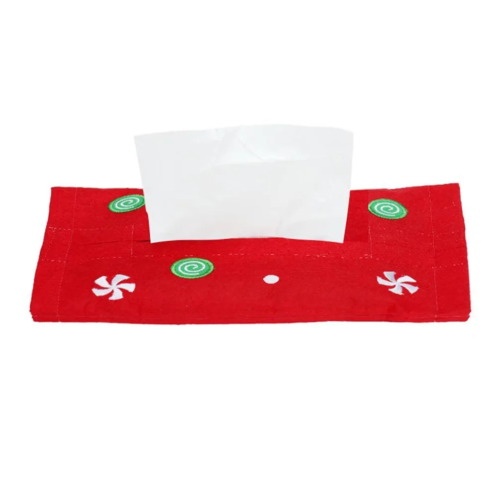 Cute Christmas Tissue Box Cover Dinning Table Decor for New Year Xmas Home