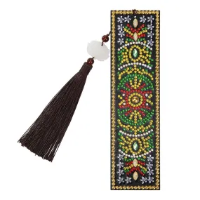 DIY Special Shaped Diamond Creative Leather Tassel Bookmark