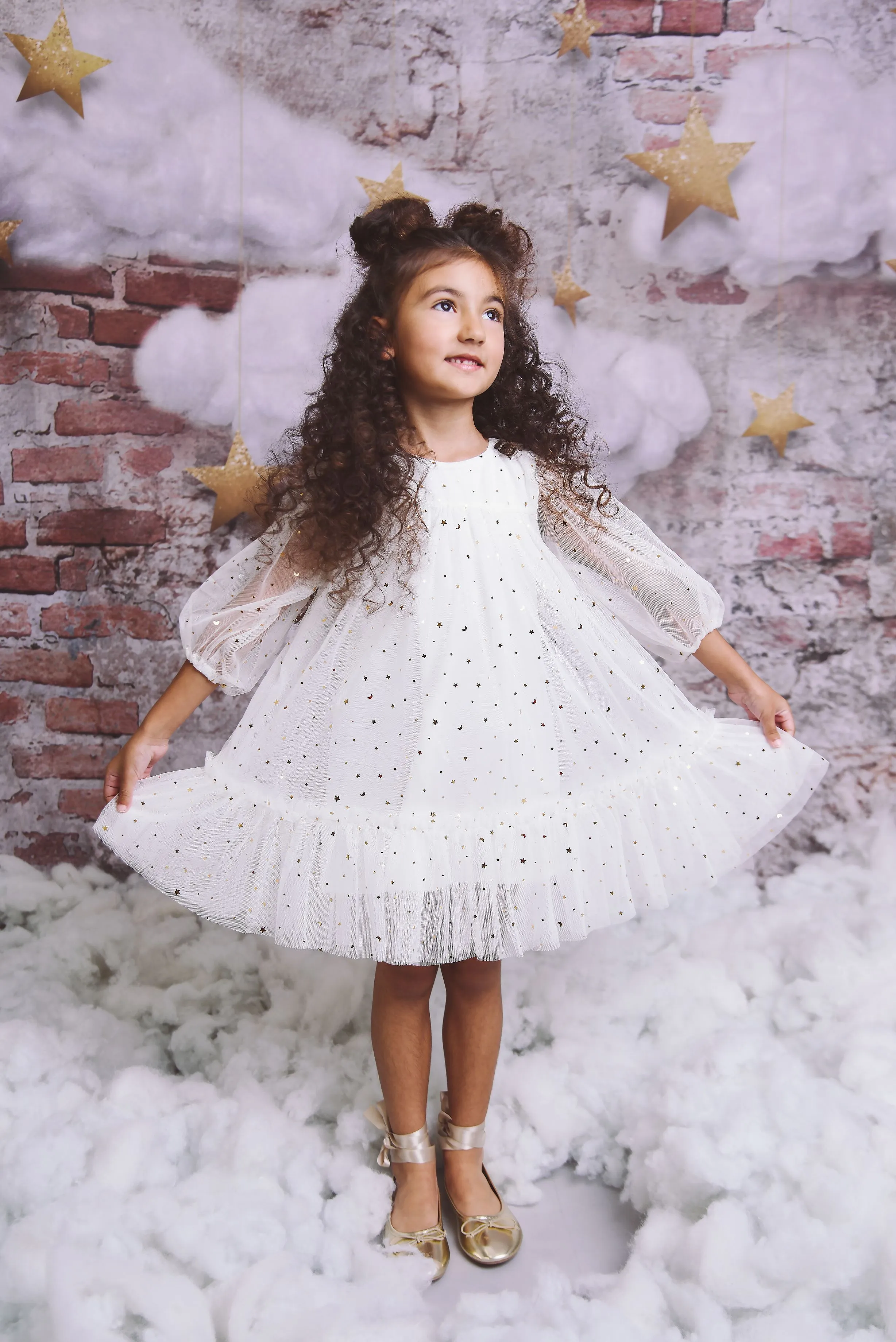 DOLLY® STARS & MOON ⭐️ 🌙 TULLE EMPRESS DRESS white