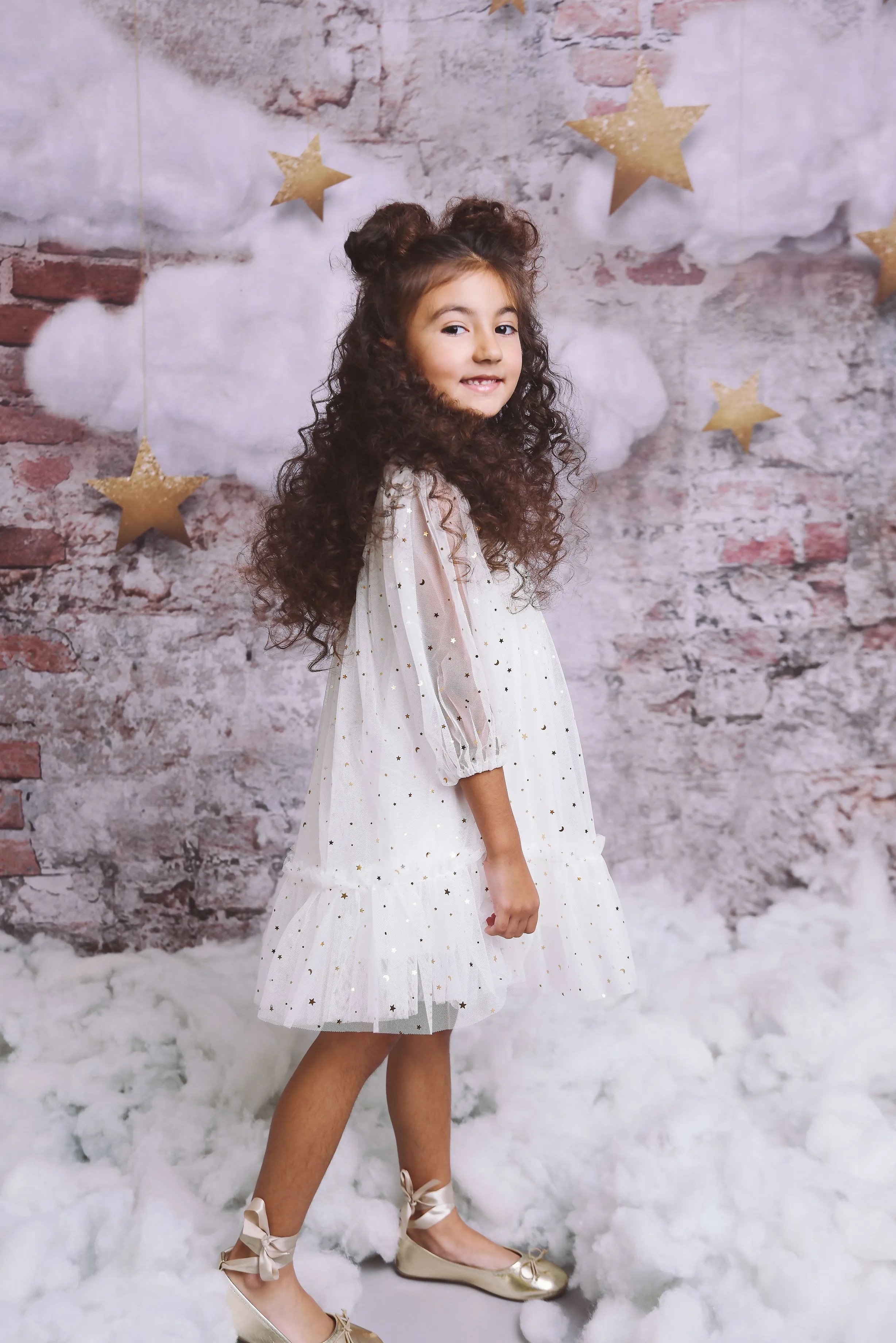 DOLLY® STARS & MOON ⭐️ 🌙 TULLE EMPRESS DRESS white