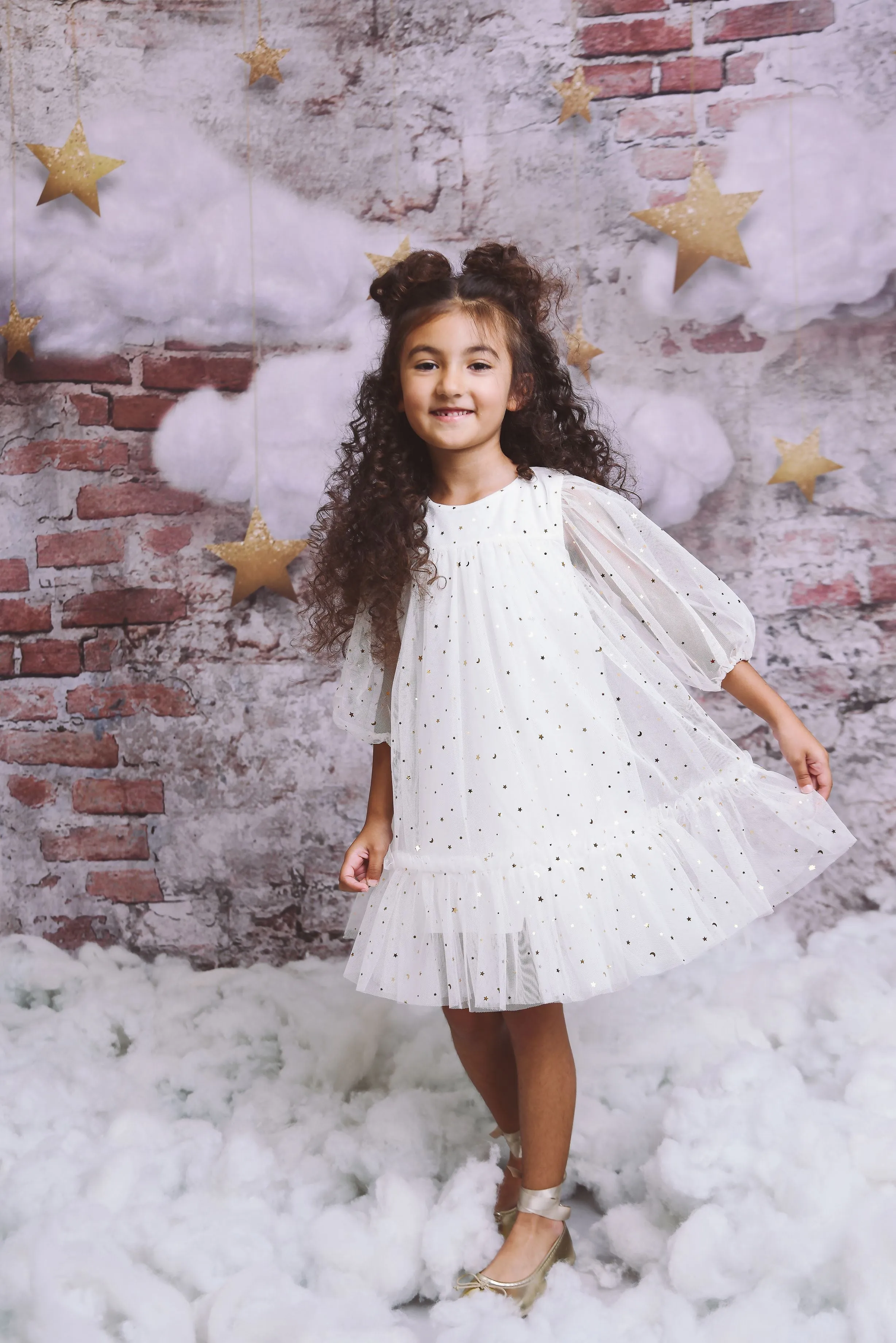 DOLLY® STARS & MOON ⭐️ 🌙 TULLE EMPRESS DRESS white