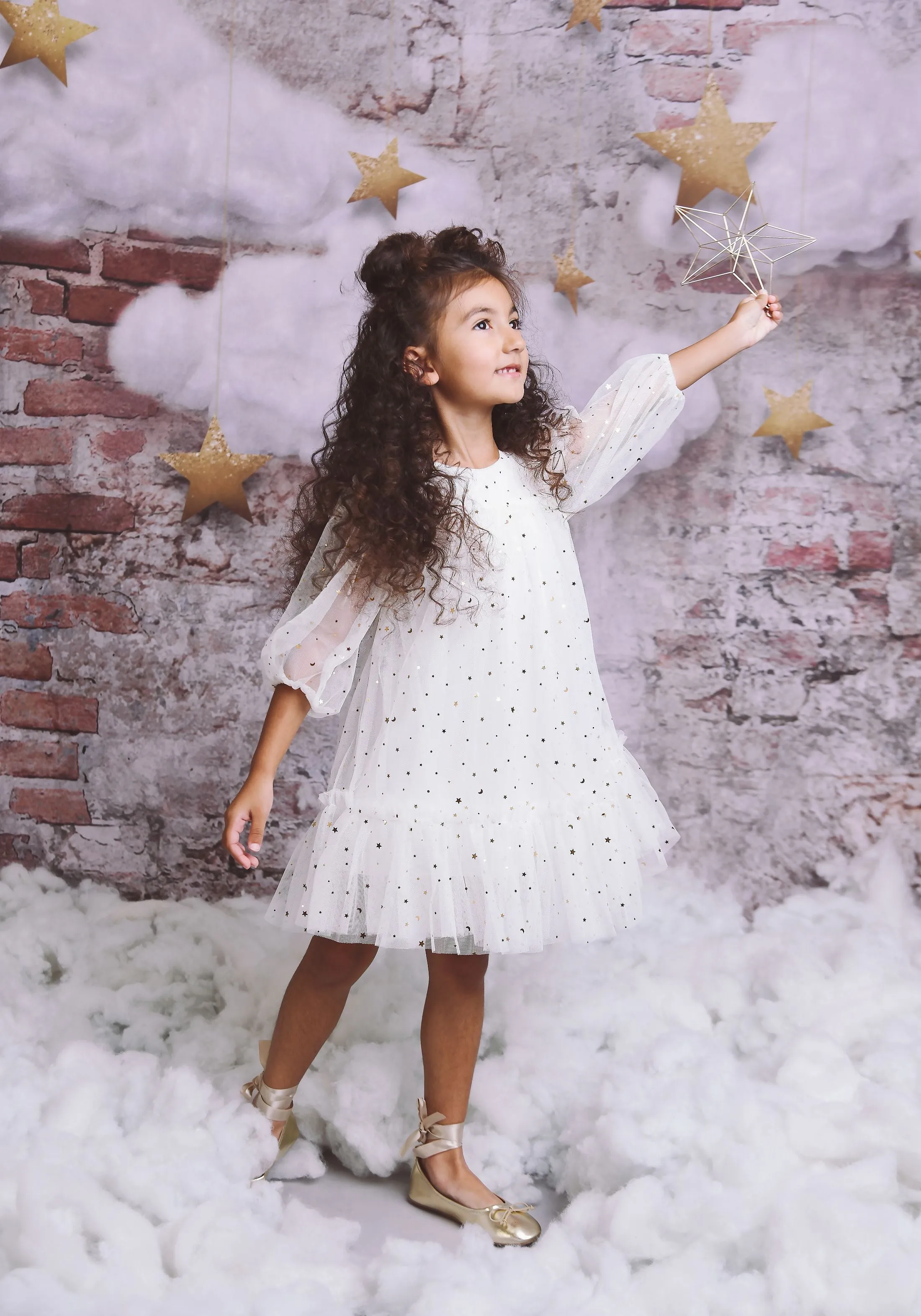 DOLLY® STARS & MOON ⭐️ 🌙 TULLE EMPRESS DRESS white