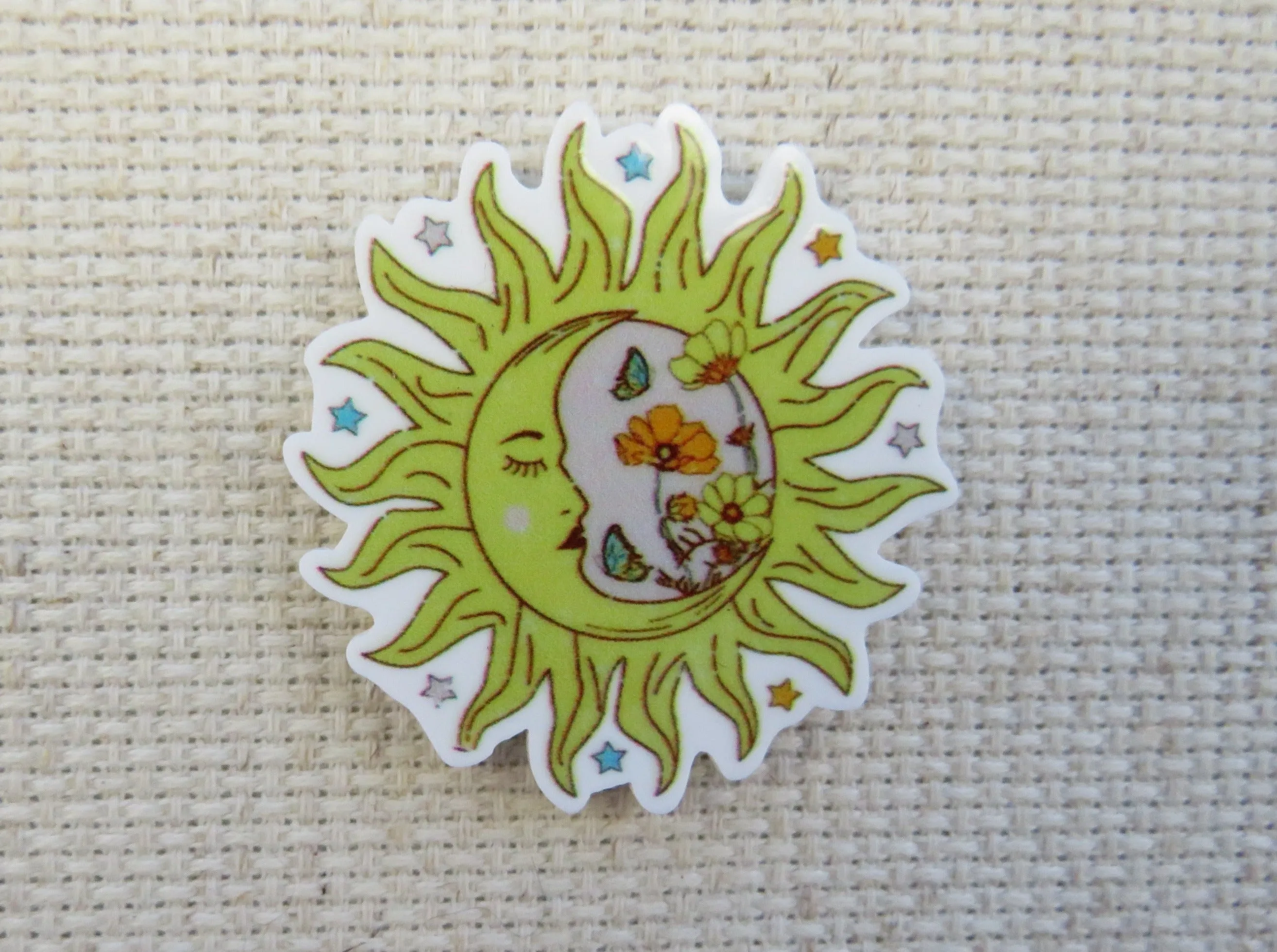 Floral Sun and Moon Needle Minder, Cover Minder, Magnet LAST ONE!