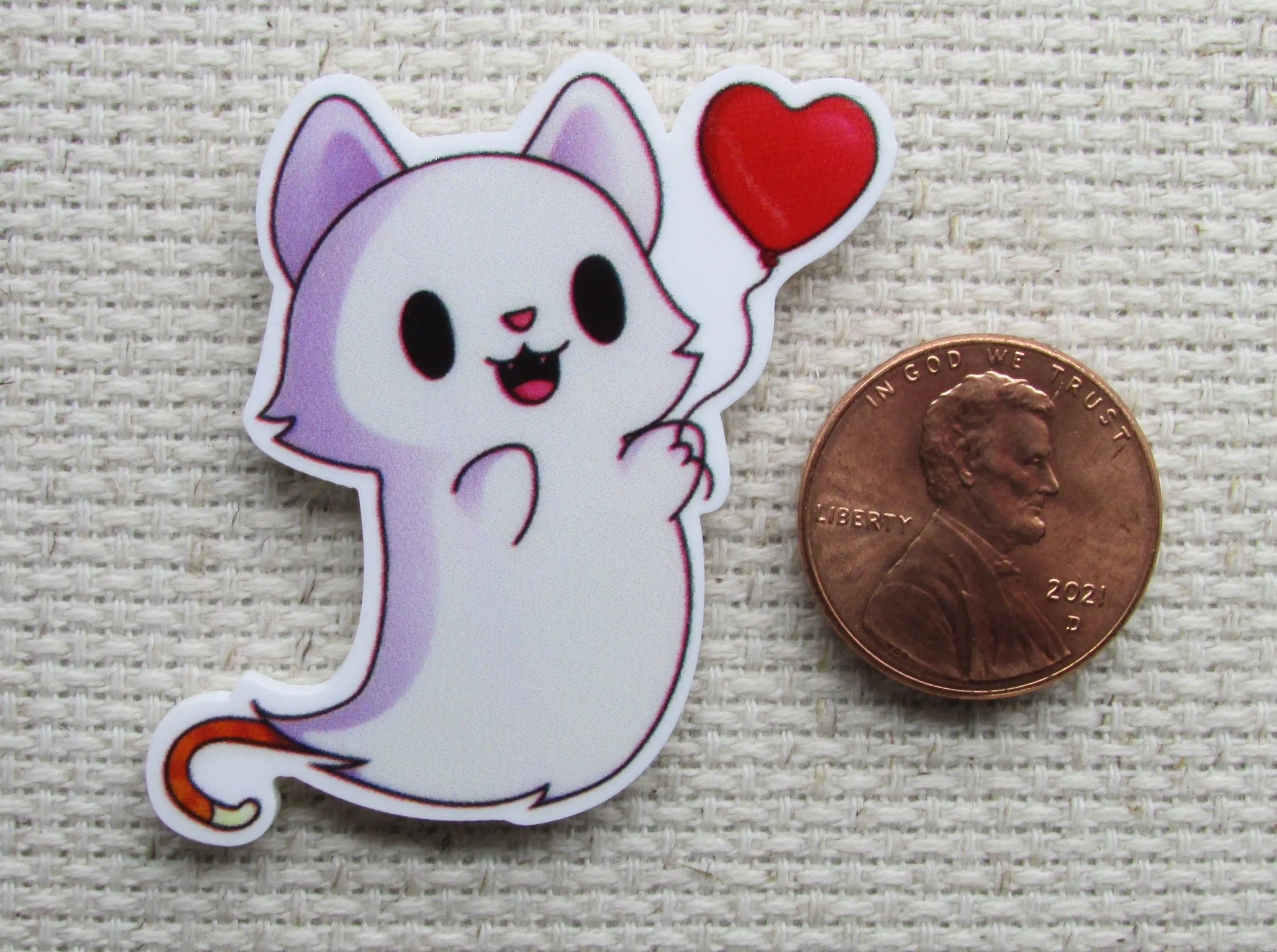 Ghost Kitty Needle Minder, Cover Minder, Magnet