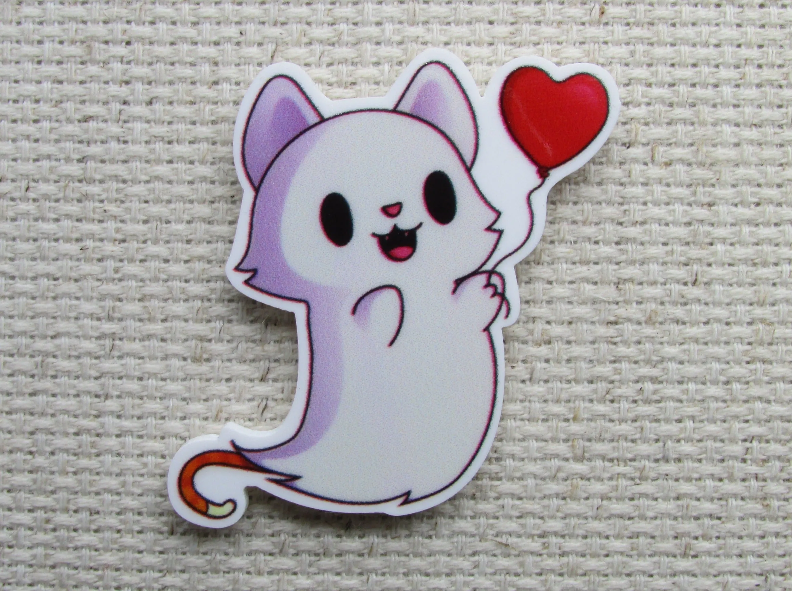 Ghost Kitty Needle Minder, Cover Minder, Magnet