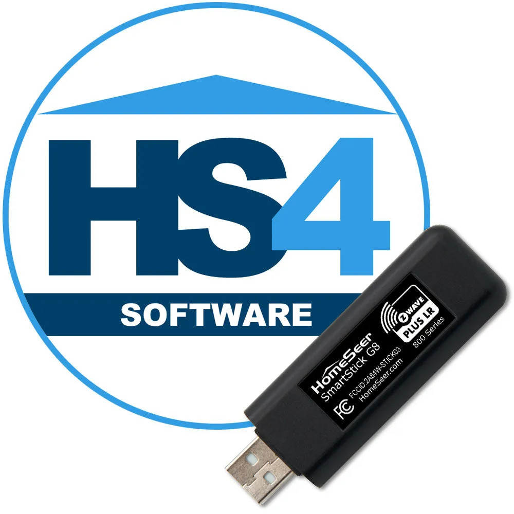 HomeSeer SmartStick G8 Z-Wave 800 Series Long Range (LR) Interface with FREE HS4 Software