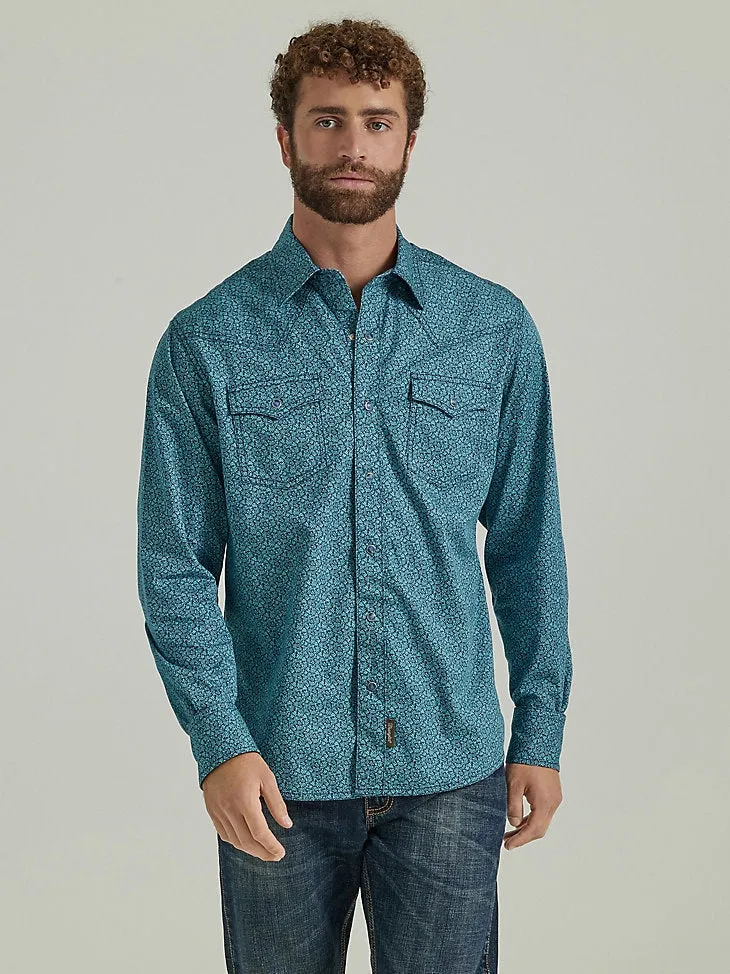 MENS RETRO TURQUOISE WAVE SHIRT