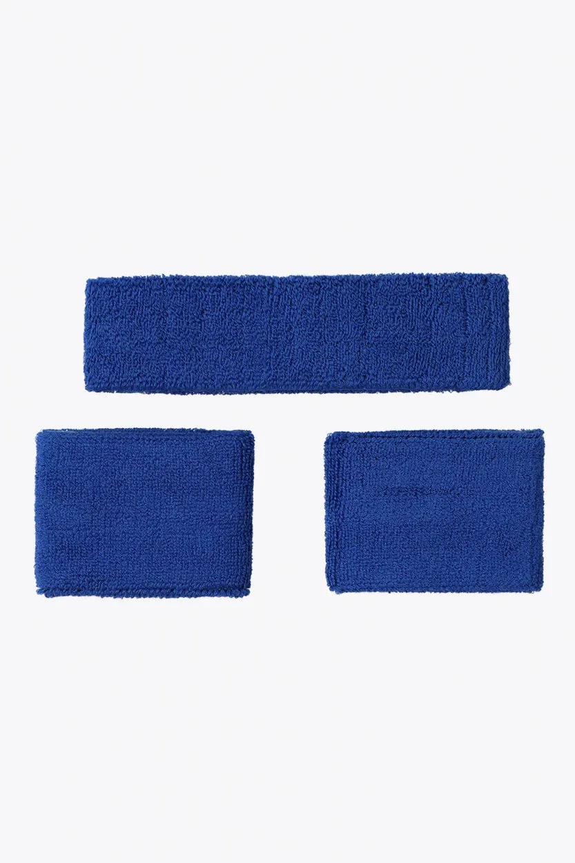 Osaka Sweatband Set - PRINCESS BLUE / CAYENNE RED