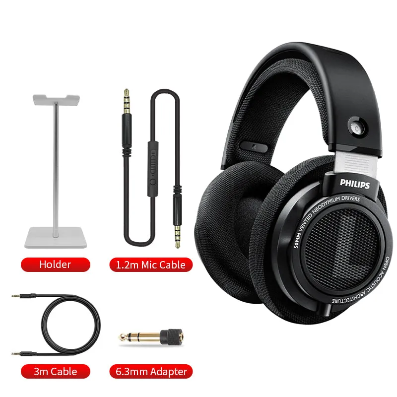 Philips SHP9500 HiFi Precision Stereo Over-Ear Headphones / SHP 9500 Cable with Mic Pack