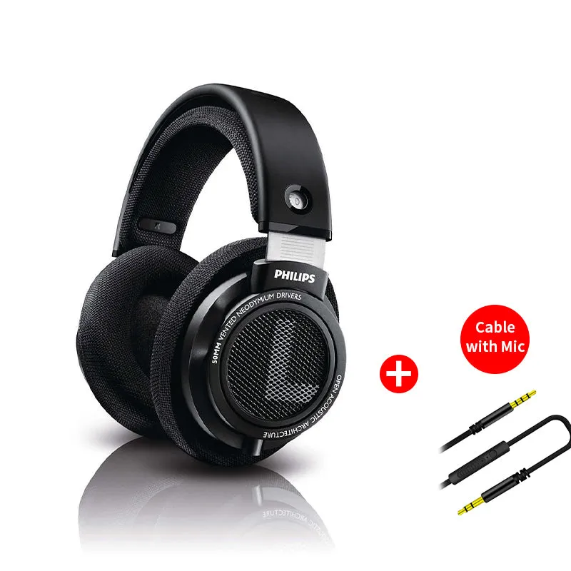 Philips SHP9500 HiFi Precision Stereo Over-Ear Headphones / SHP 9500 Cable with Mic Pack