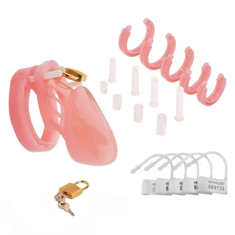 Pink Short Male Chastity Acrylic