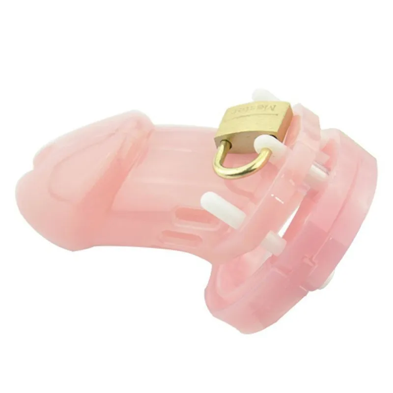 Pink Short Male Chastity Acrylic