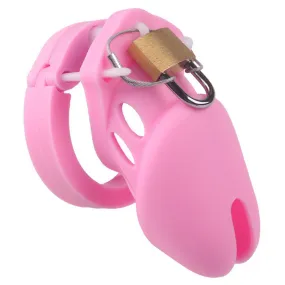 Short Pink Silicone Chastity