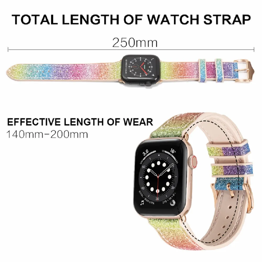 Silicone Shiny Color Changing Band for Apple Watch 38/40/41mm & 42/44/45mm