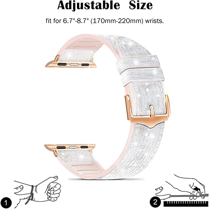 Silicone Shiny Color Changing Band for Apple Watch 38/40/41mm & 42/44/45mm