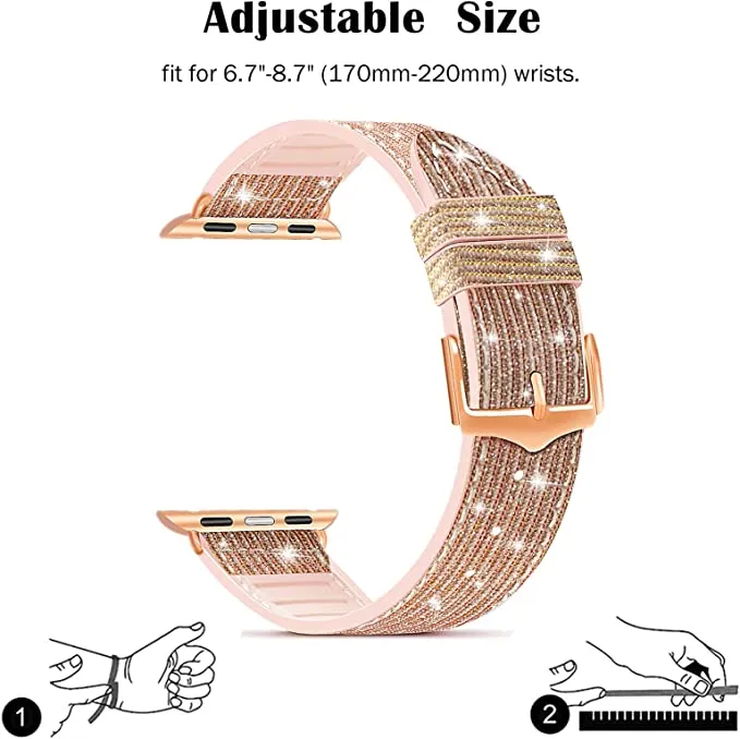 Silicone Shiny Color Changing Band for Apple Watch 38/40/41mm & 42/44/45mm