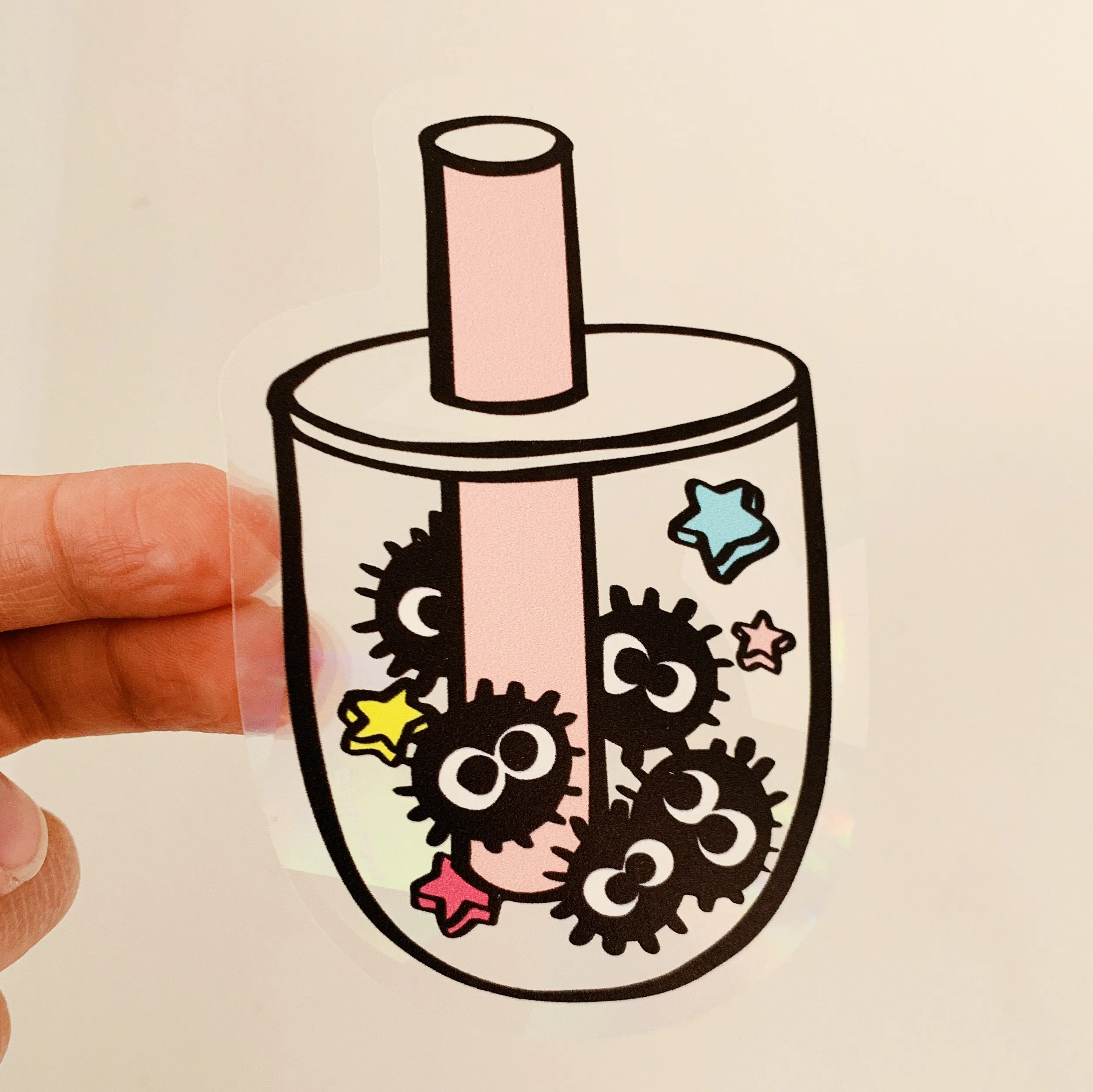 Soot Sprite Boba Suncatcher Rainbow Decal Sticker