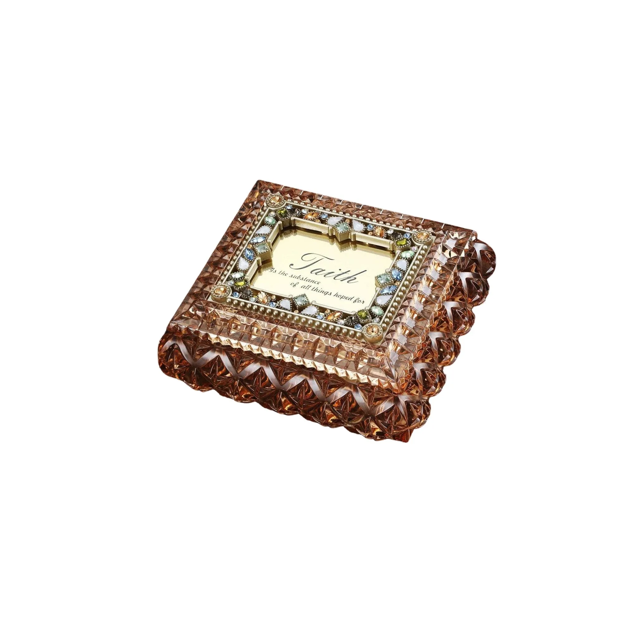 Square Amber Jewelry Box