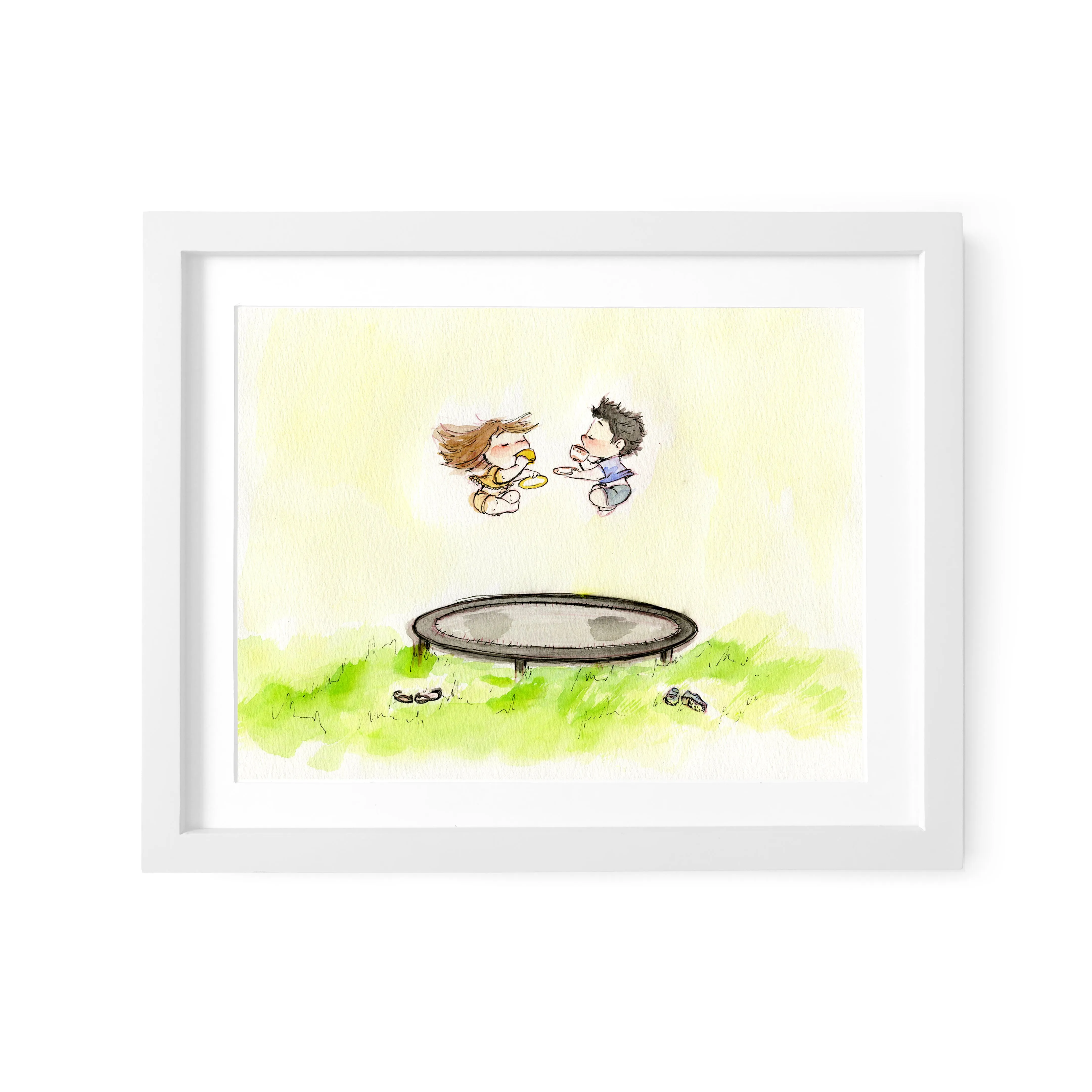 Trampoline Tea Time Art Print