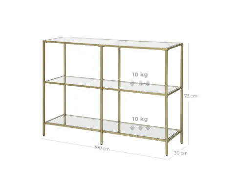 VASAGLE Sofa Console Table with 3 Shelves