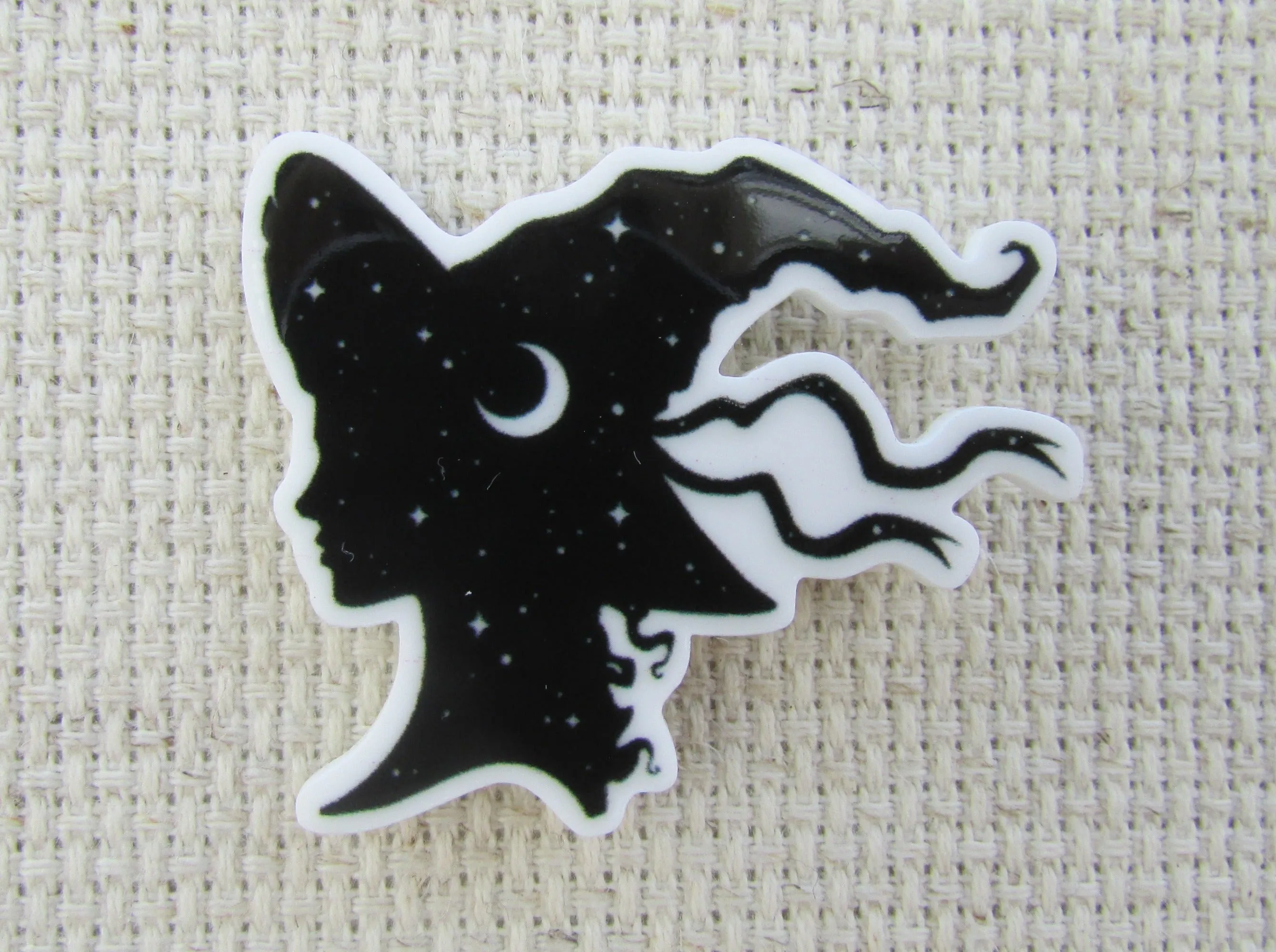 Witch Head Silhouette Needle Minder, Cover Minder, Magnet