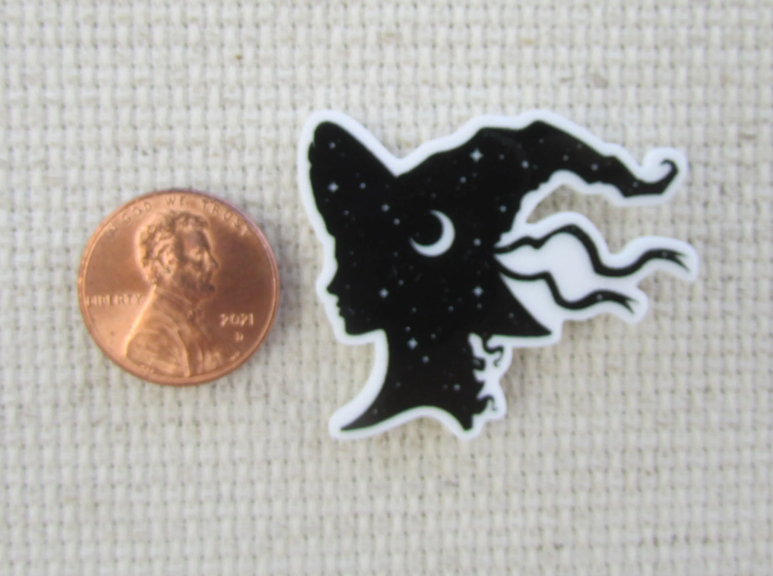 Witch Head Silhouette Needle Minder, Cover Minder, Magnet