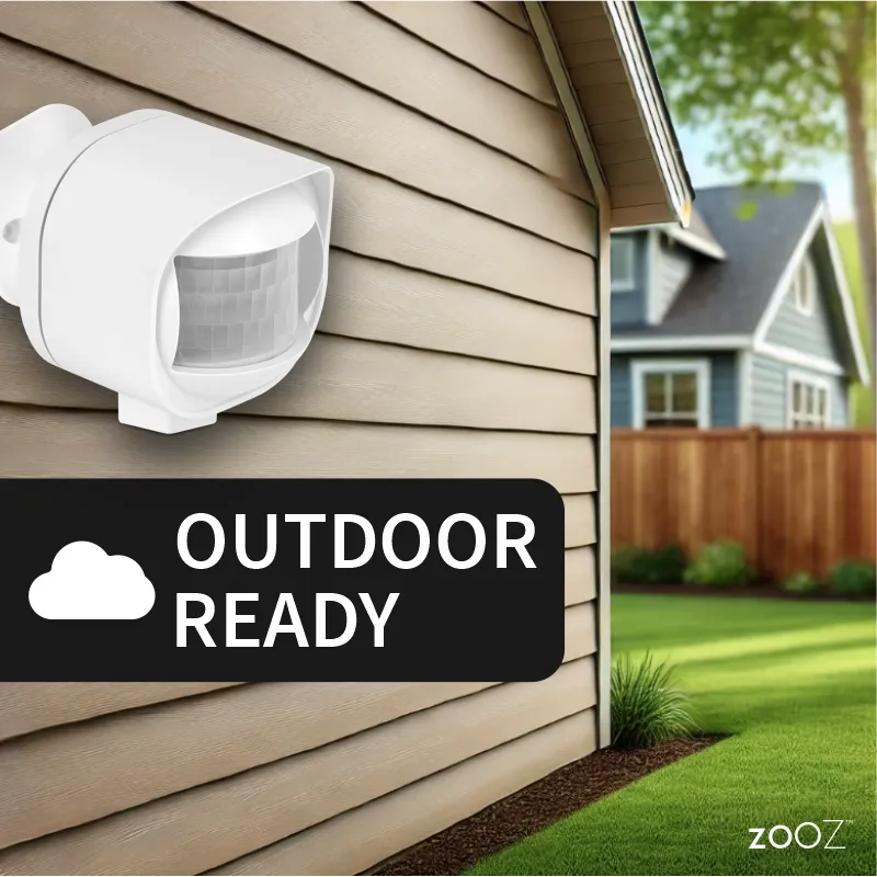 Zooz 800 Series Z-Wave Long Range Outdoor Motion Sensor ZSE70 800LR | Motion, Temp, Lux